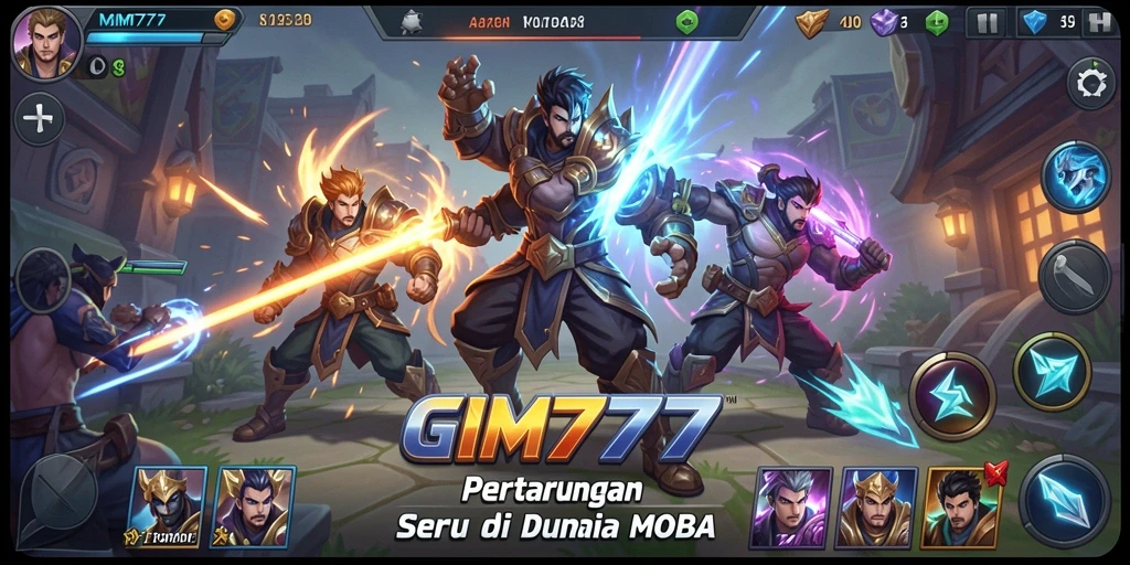 Gameplay seru GIM777 saat pertempuran intens.