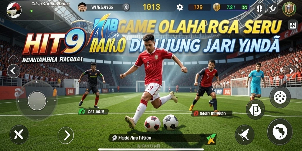 Screenshot utama HIT9 menampilkan aksi seru dalam game olahraga.