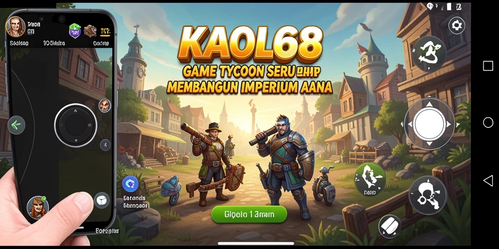 Tampilan gameplay <strong>KAOL68</strong> dengan berbagai jenis bisnis yang dikelola.