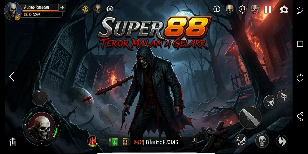 Gameplay SUPER88 yang menegangkan dan mencekam di dunia gelap.